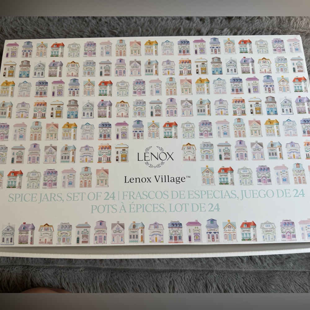 BNIB Lenox Village Spice Jar Collection with Multicolor Designs
